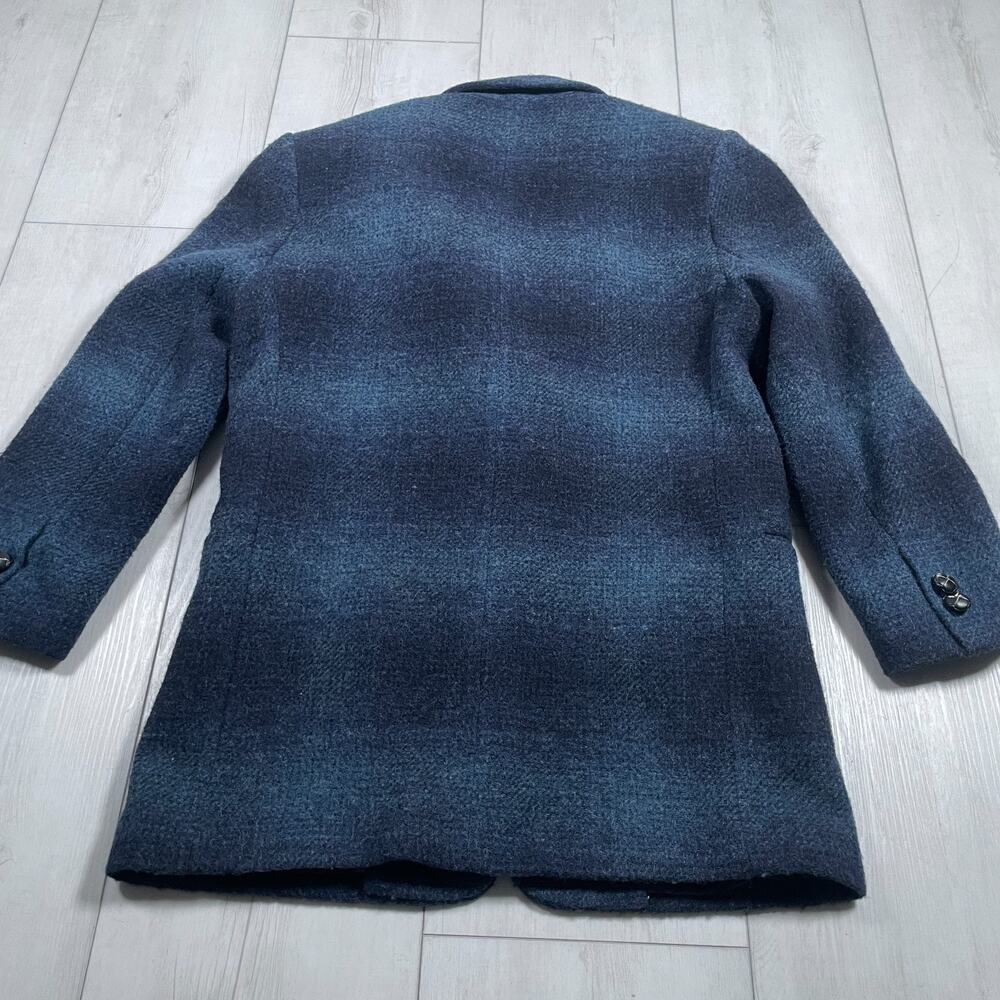 Eddie Bauer Women's Blue Plaid Two Butlton Wool Blazer Size M Vintage 90s - Picture 5 of 13